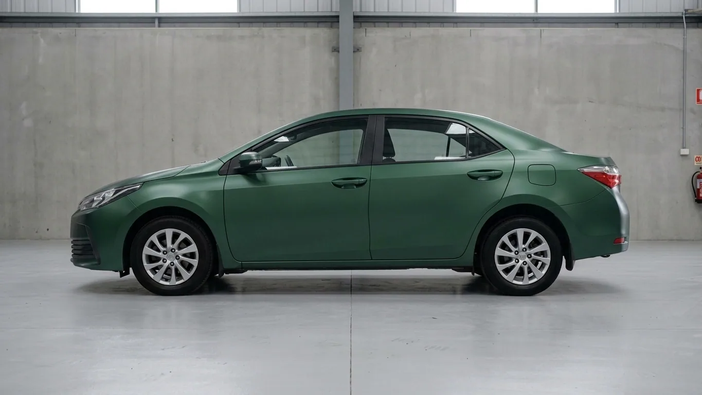 The same Corolla wrapped in satin green