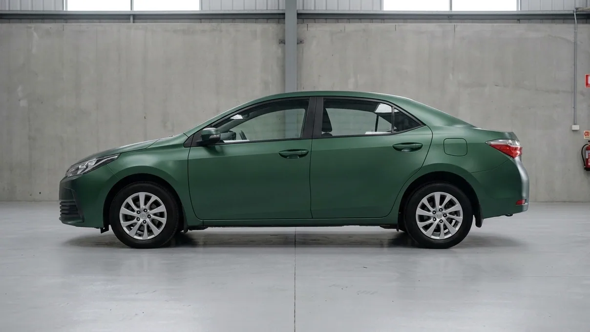 The same Corolla wrapped in satin green