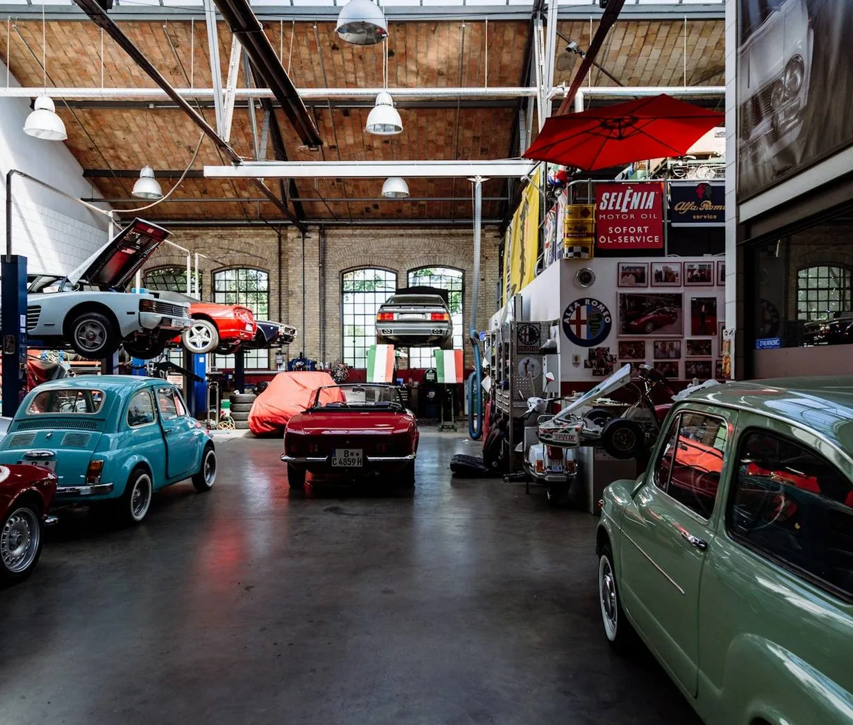 the studio, cars waiting