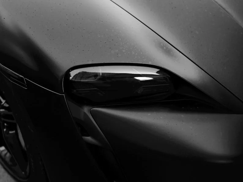 matte finish wrap on a panel, close
